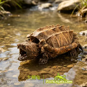 鳄龟（大鳄龟，Macrochelys temminckii）图鉴配图