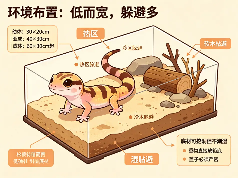 带纹守宫环境布置