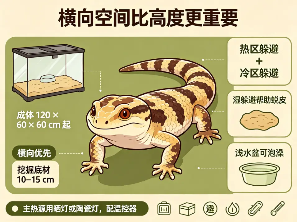 蓝舌石龙子饲养空间 横向空间比高度重要