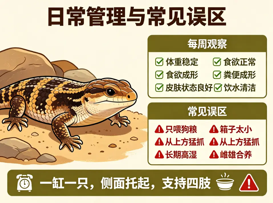 蓝舌石龙子饲养日常管理与常见误区