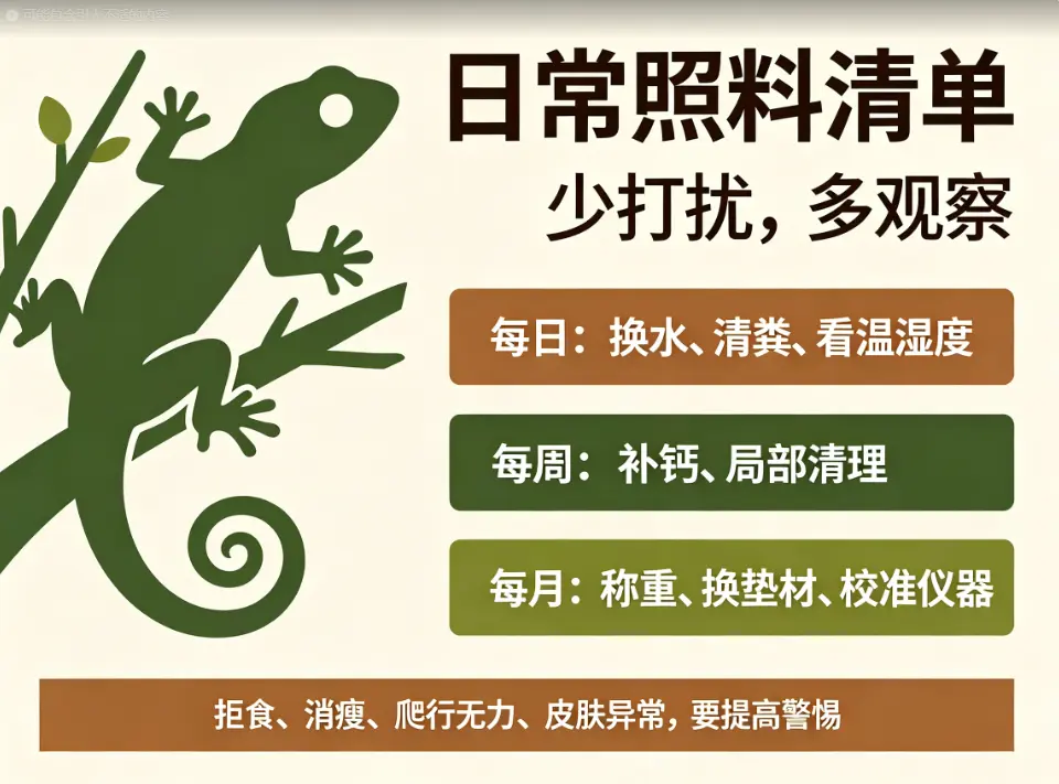 魔物守宫日常照料清单