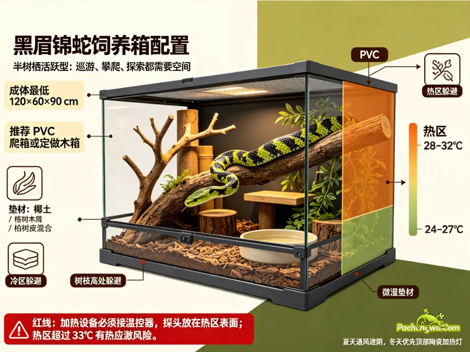 黑眉锦蛇饲养箱配置