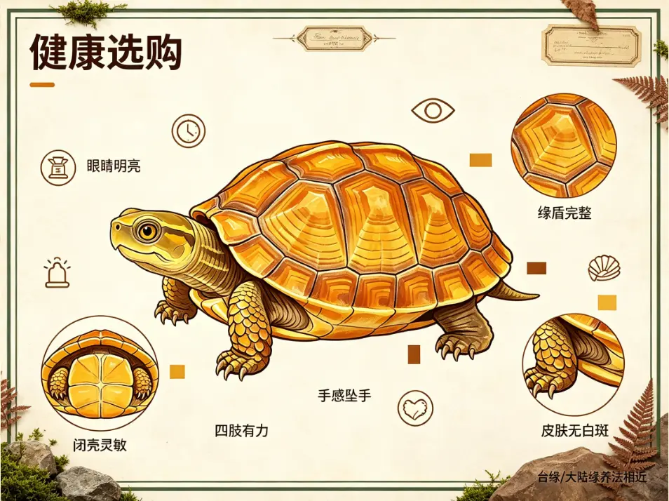 黄缘闭壳龟饲养指南：健康选购