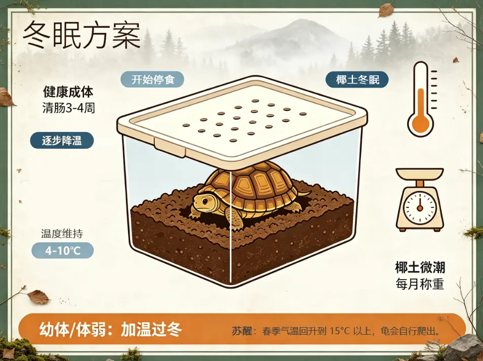 黄缘闭壳龟饲养指南：冬眠方案