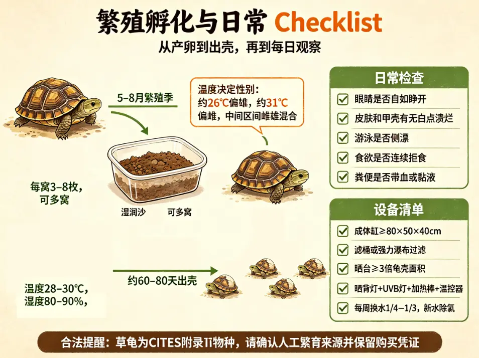 草龟饲养全攻略：繁殖孵化与日常照料