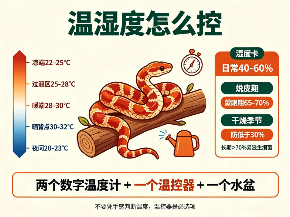 玉米蛇饲养 温湿度怎么控制