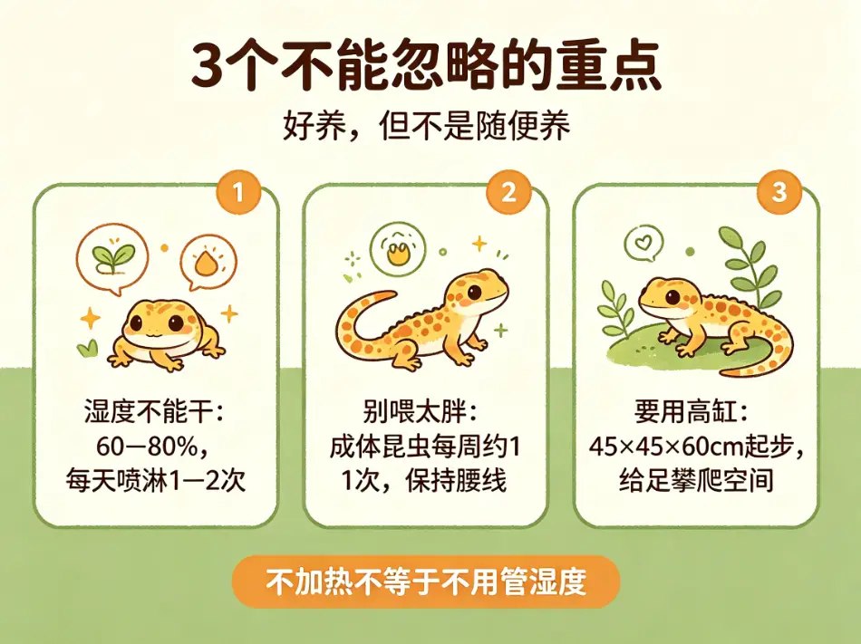 睫角守宫饲养的三个重点