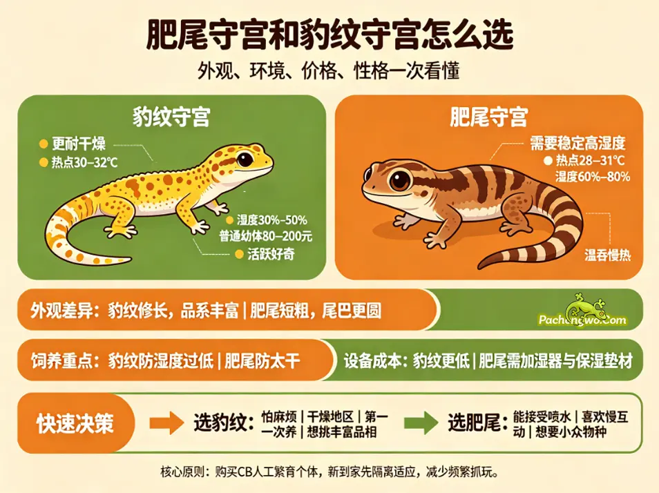 肥尾守宫和豹纹守宫怎么选