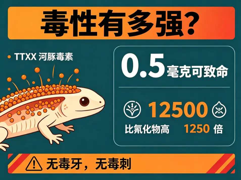 东方蝾螈毒性到底多强：河豚毒素，0.5 毫克可致命