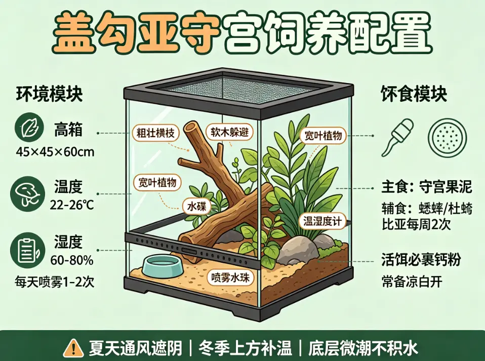 盖勾亚守宫饲养环境配置