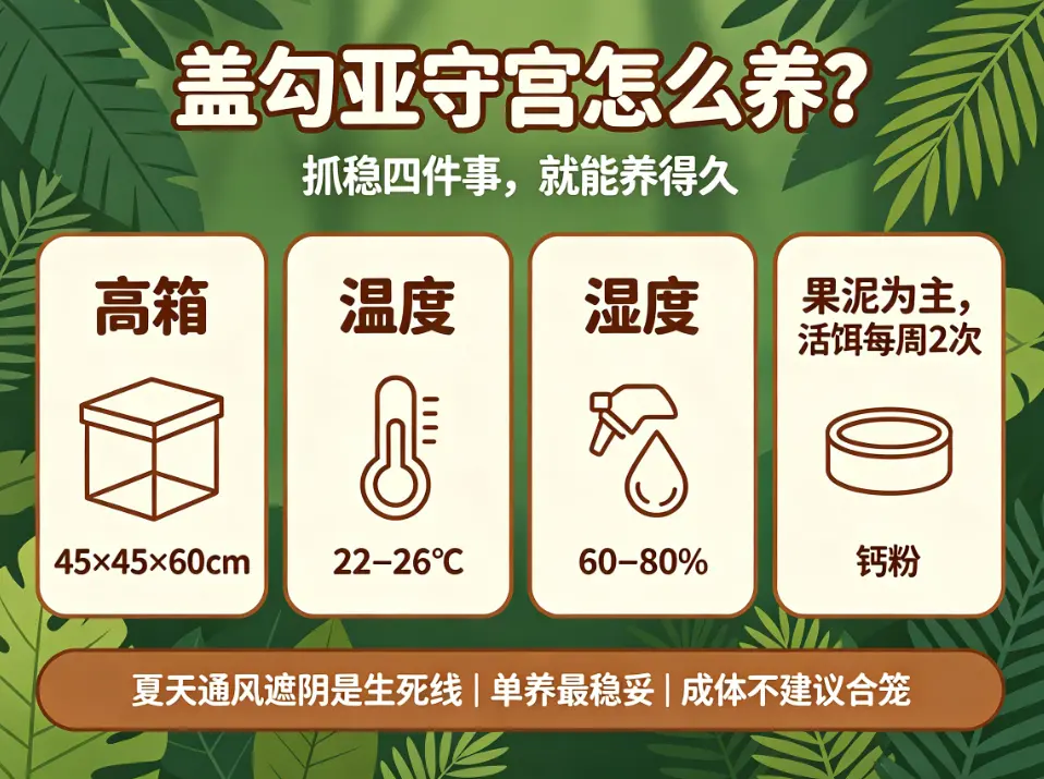 盖勾亚守宫怎么养：新手五点避坑注意事项