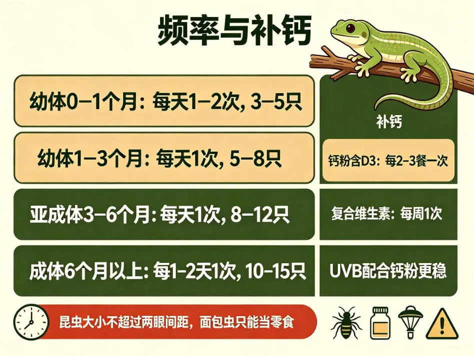 草蜥喂食频率与补钙