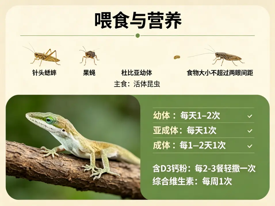 安乐蜥饲养喂食与营养