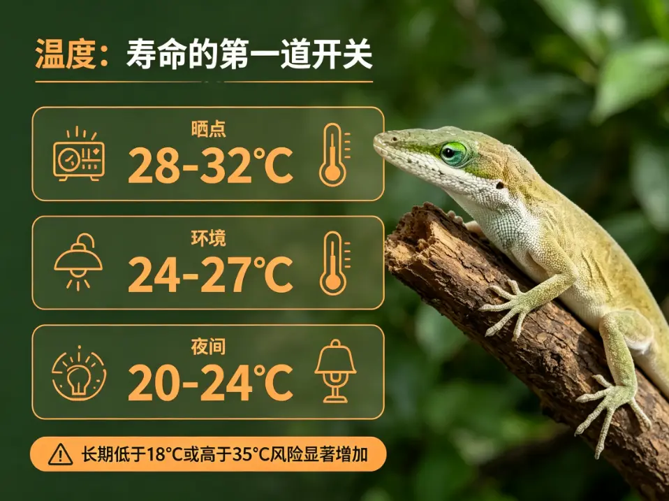 安乐蜥饲养温度是寿命的第一道开关