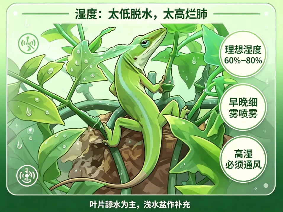 安乐蜥饲养，湿度控制说明