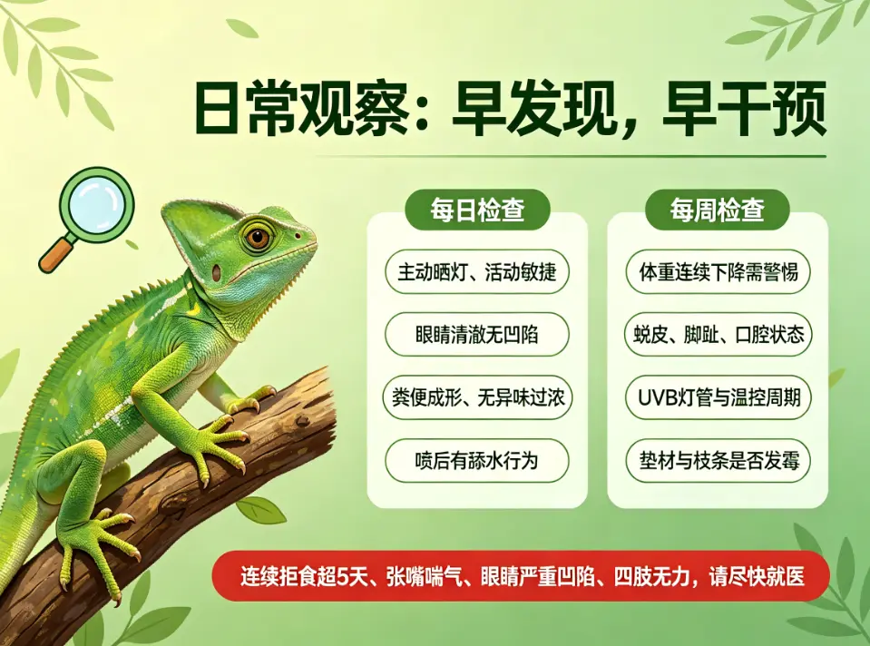 安乐蜥饲养日常观察清单