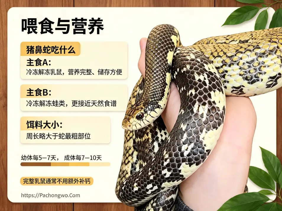 猪鼻蛇饲养 喂食与营养
