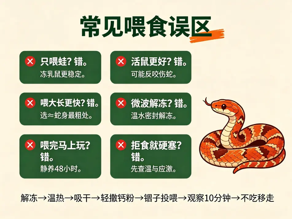 猪鼻蛇喂食指南,常见喂食误区