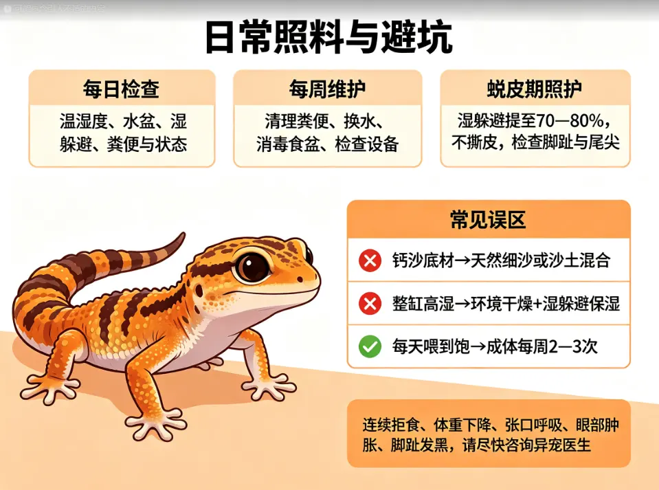 瘤尾守宫饲养日常照料与避坑