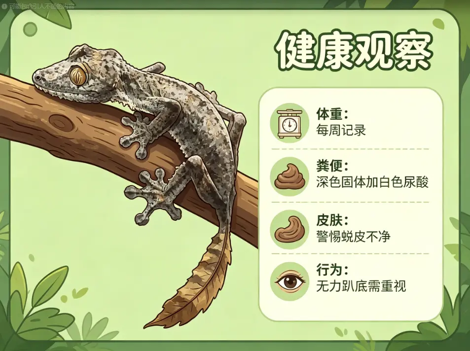 叶尾守宫健康情况观察