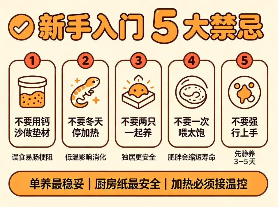 豹纹守宫饲养,新手入门五大禁忌