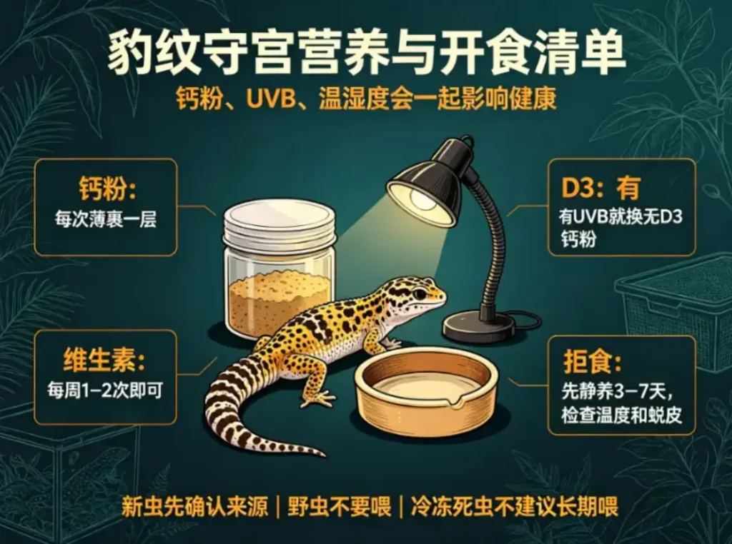 豹纹守宫食物与营养清单