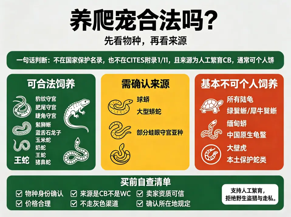 养爬宠合法吗？先看物种，再看来源