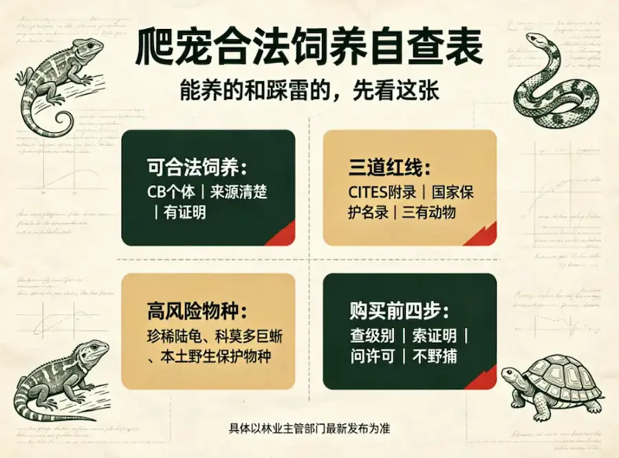 爬宠合法饲养自查表