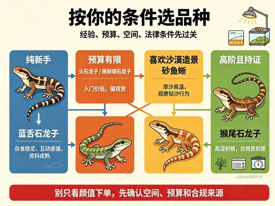 饲养石龙子需要按自己条件选品种