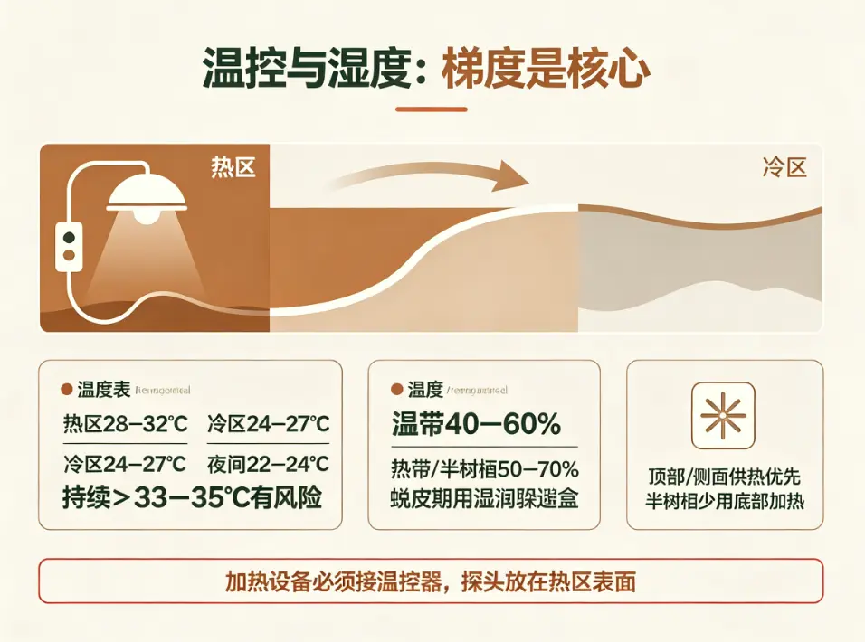 温控与湿度，温度梯度是核心