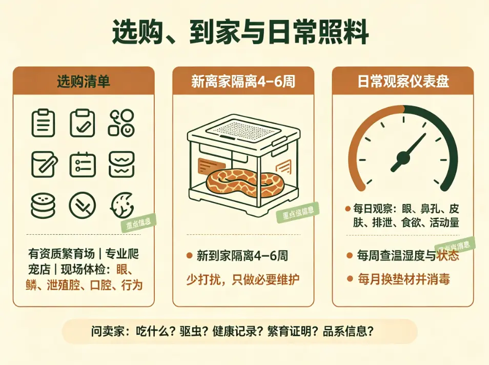 宠物蛇选购，到家与日常照料