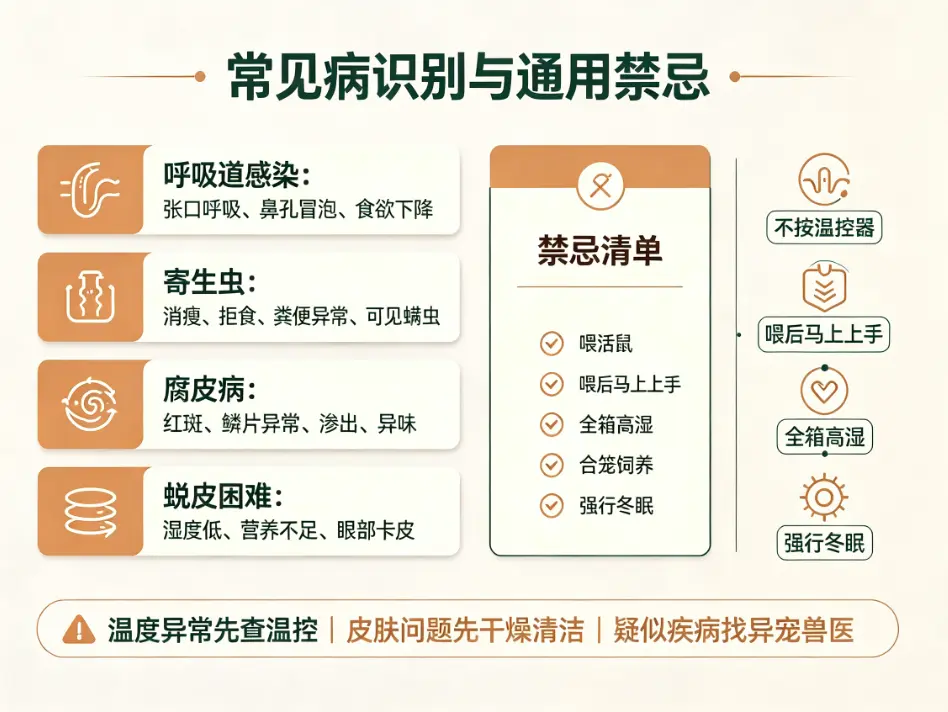 宠物蛇饲养常见病识别与禁忌
