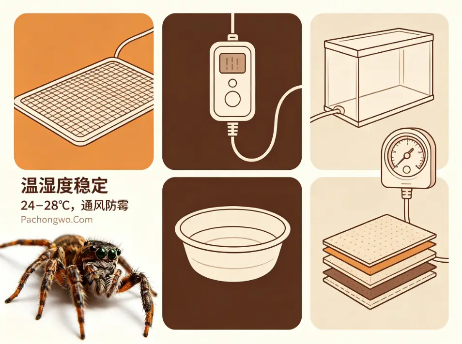 捕鸟蛛饲养指南：温湿度稳定