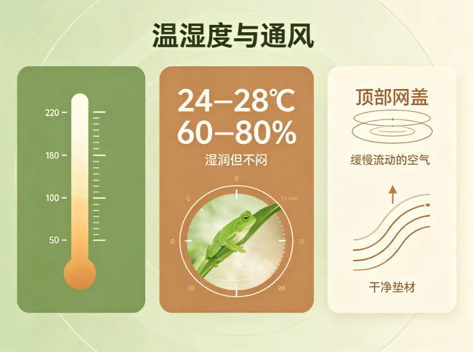 树蛙饲养指南：温湿度怎么控
