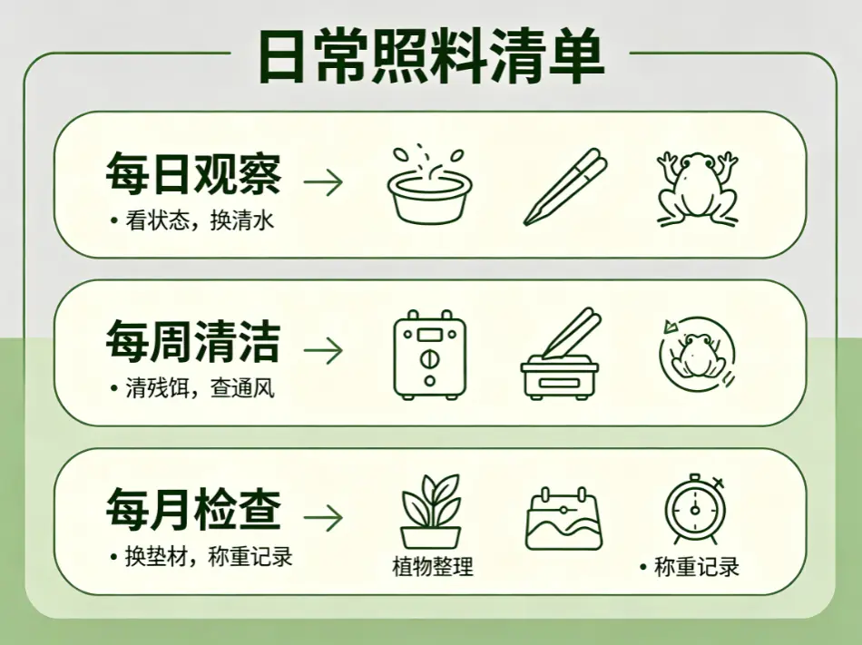 树蛙饲养指南：日常照料清单
