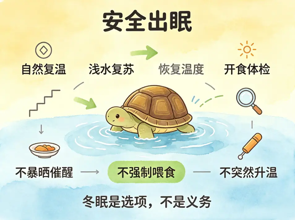 出眠流程：如何安全唤醒冬眠后的龟