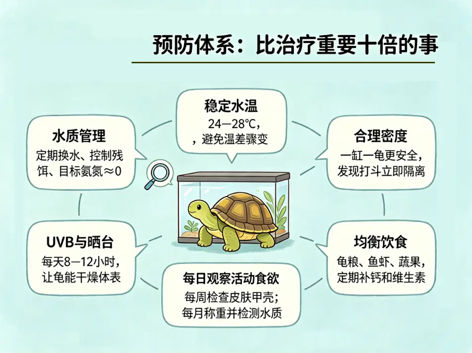 龟腐皮腐甲养护指南：预防体系是比治疗重要十倍的事
