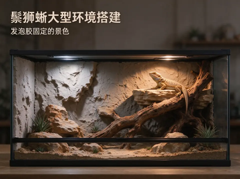 鬃狮蜥大型缸造景案例及过程详解